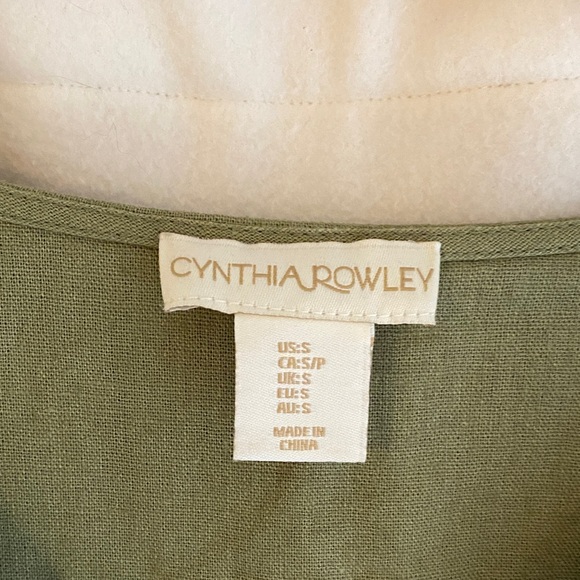 Cynthia Rowley Green Shift Dress Linen Blend Sz S - Picture 3 of 4